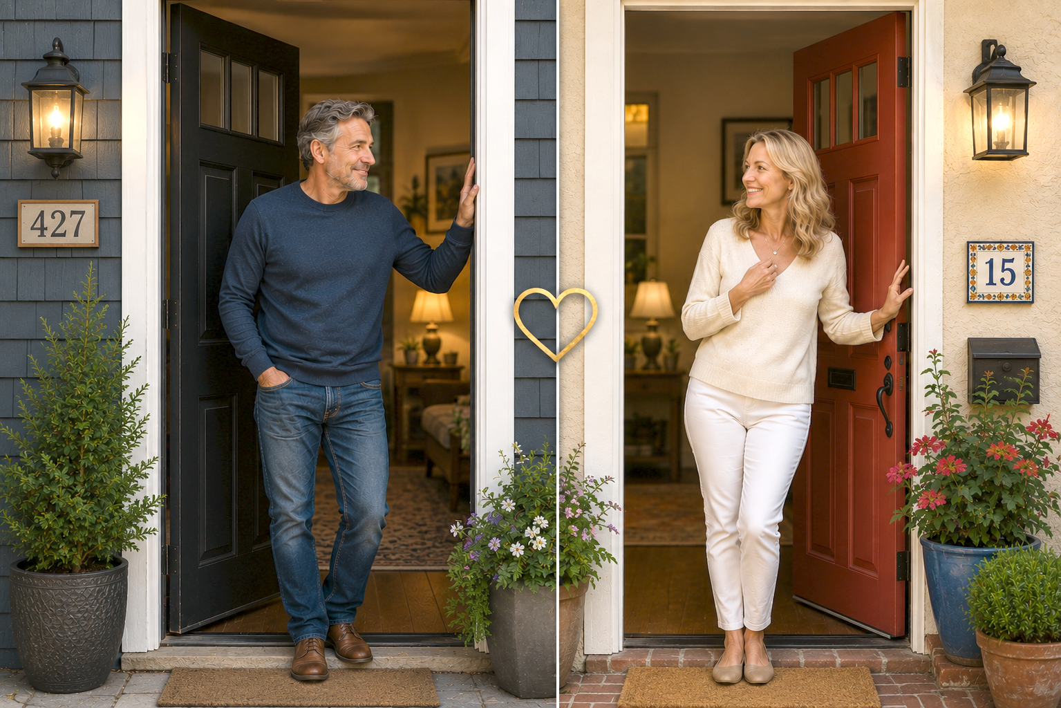 Midlife couple choosing living apart together in midlife dating