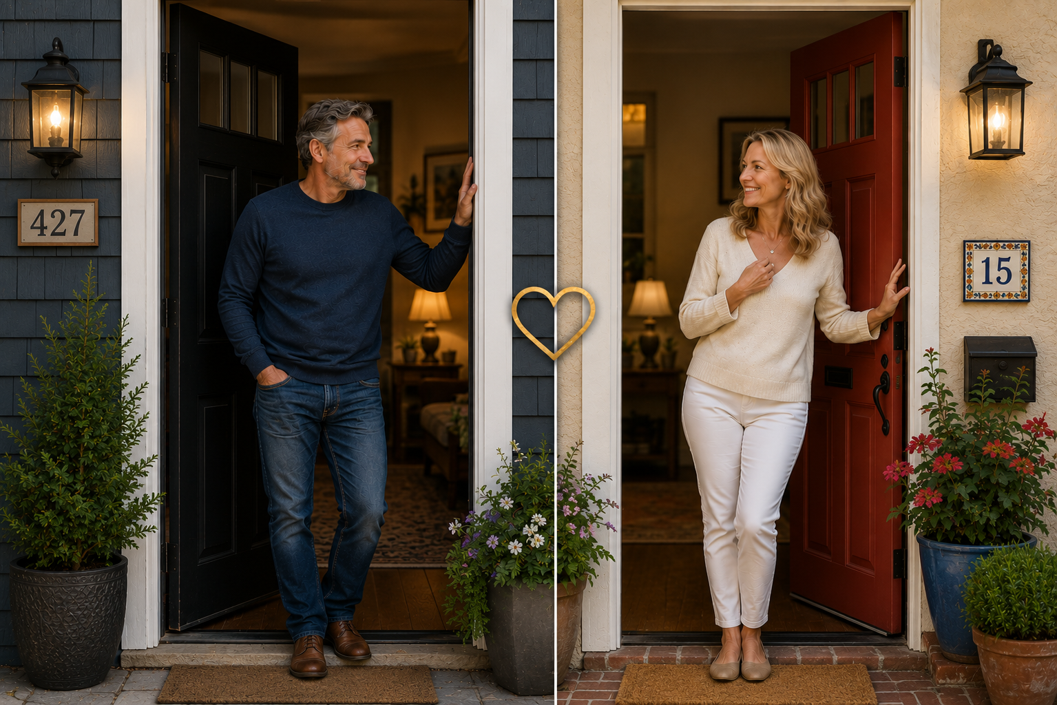 Midlife couple enjoying love and independence through a Living Apart Together relationship.